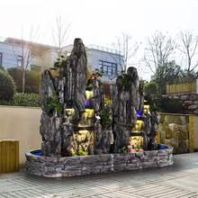 大型假山流水喷泉户外花园庭院鱼池酒店别墅大厅景观摆件