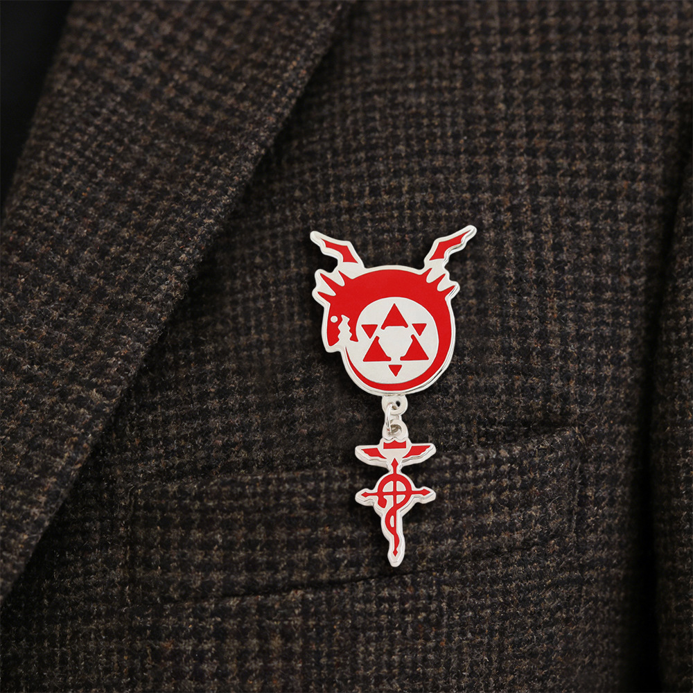 Anime Cartoon Fashion Pendant Badge Creative Simple Enamel Brooch Fullmetal Alchemist Merchandise Wholesale