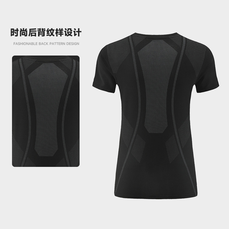 Ropa de yoga ajustada para mujer para comercio transfronterizo, camisetas de manga corta, tops deportivos, ropa de fitness para correr que adelgaza, ropa ajustada de secado rápido
