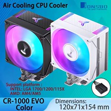 JONSBO CR-1000EVO CPU Cooler 120mm ARGB PWM CPU Cooling Fan
