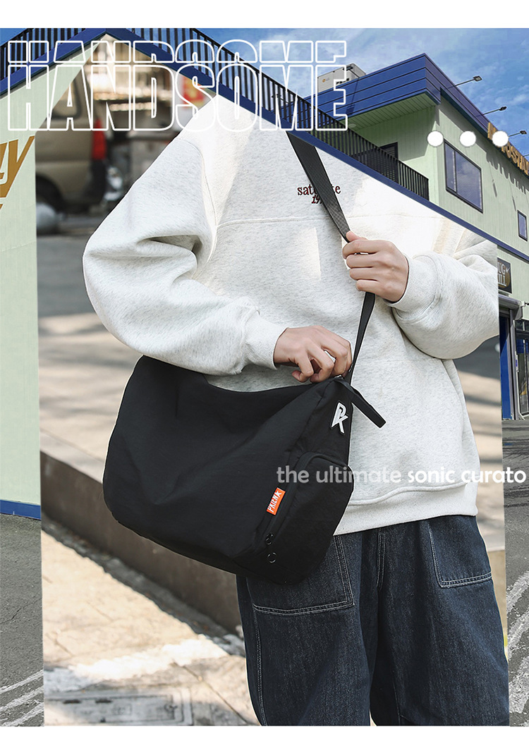 Unisex casual large-capacity crossbody bag, sporty casual student backpack, fashionable and versatile commuter single-shoulder bag full figure