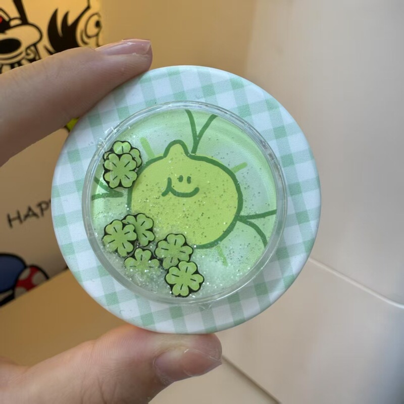 Bubble Pps Perfect Day Lucky Lemon Quicksand Fine Flash Magnetic Snap Retractable Airbag Cap Mobile Phone Holder