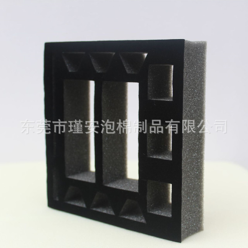 厂家直销黑色PU海绵内托 防撞异形泡沫内衬 聚氨酯高密度海绵内衬