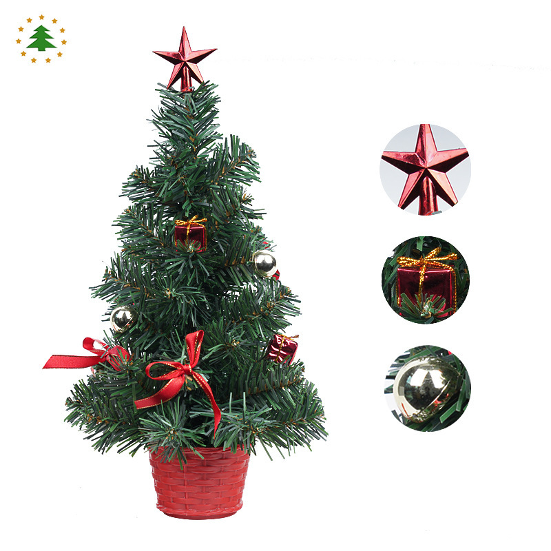 クリスマス装飾デスクトップ装飾品 20/30/40 センチメートルゴールドとシルバーミニクリスマスツリー鉢植えオフィス装飾|undefined