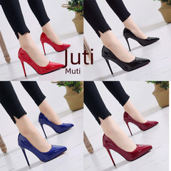 巨緹外貿35-43大碼女士時裝單鞋wish尖頭細跟時尚一腳蹬高跟鞋