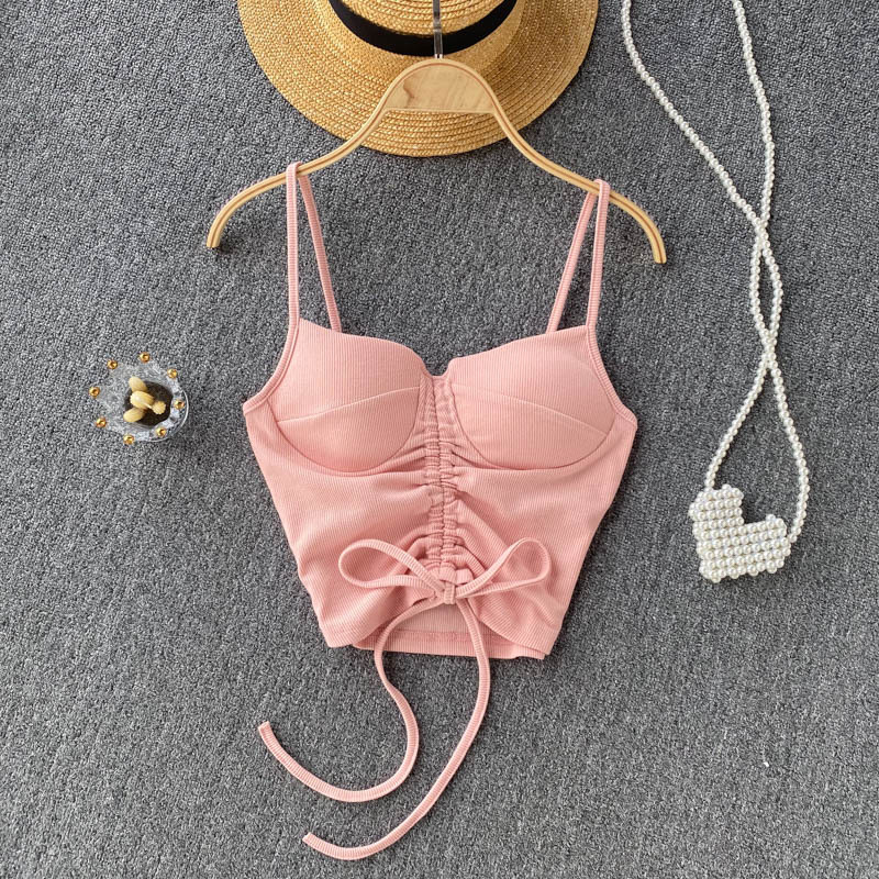 77g Weight Cotton, Rib Fabrics Fabric Type Short Top Length Vest Tops Type Holiday, Daily, Selfie Occasion Strap Neckline Slim Fit Type Solid Color Pattern Summer Season Women's Gender Casual, Elegant, Streetwear Style Wholesale Women's Casual Elegant Streetwear Solid Color Tank Tops 7