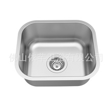 304不锈钢水槽单槽 加厚厨房洗菜盆小号阳台吧台水池台下盆洗手盆