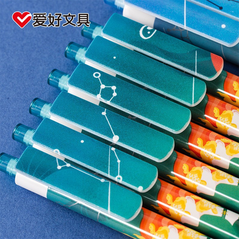 (2개) 취미 3D 인쇄 창조적 인 손으로 그린 직소 퍼즐 12 별자리 프레스 젤 펜 박스에 바람 서명 잉크 펜 블랙