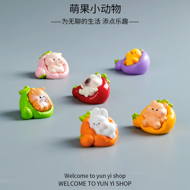 Creative Cute Fruit and Animal Figurines, Micro Landscape DIY Decorations, Blind Bag Accessories, Car-Mounted Small Ornaments Creative Cute Fruit and Animal Figurines, Micro Landscape DIY Decorations, Blind Bag Accessories, Car-Mounted Small Ornaments