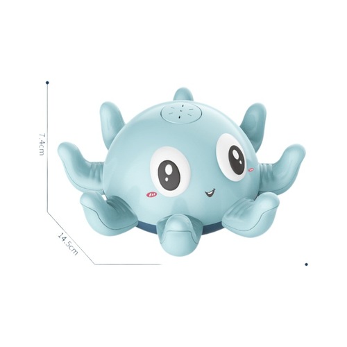 跨境新款喷水小章鱼宝宝洗澡自动感应喷水发光套圈喷水球儿童玩具