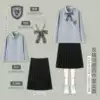 Long-sleeve, bow tie, badge, JK style (Japanese school style)