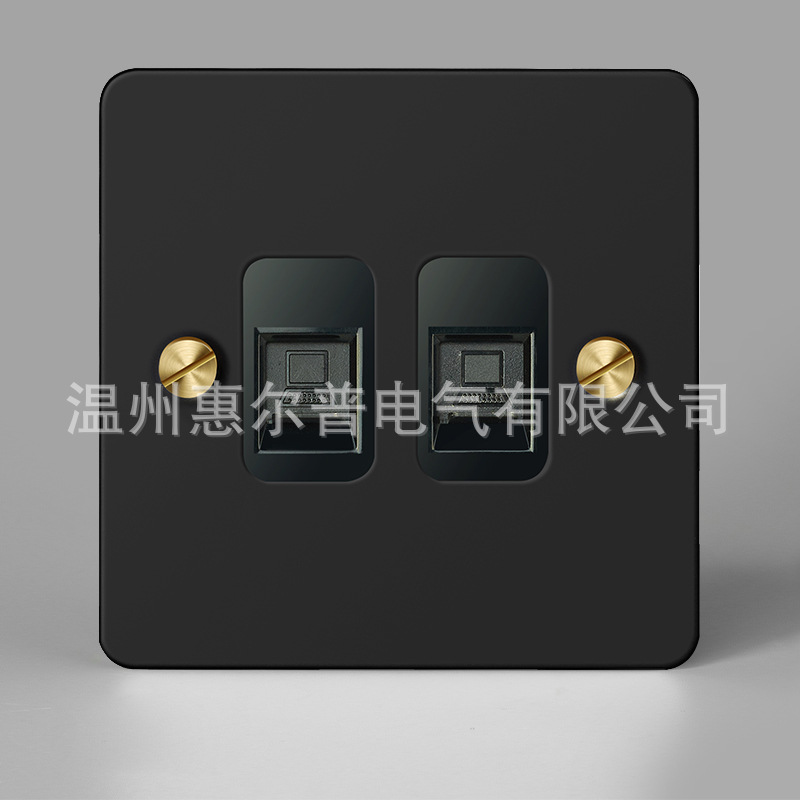 Mounted black retro switch key, light panel stainless steel