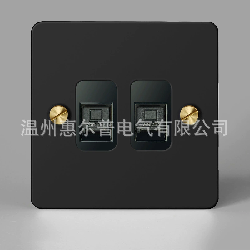 Mounted black retro switch key, light panel stainless steel
