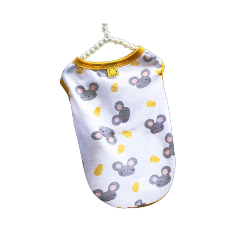Ropa para mascotas pequeñas, medianas y grandes, perros y gatos, suministros para perros y gatos, chaleco de peluche con dibujos animados para primavera y verano, Bichón Frisé