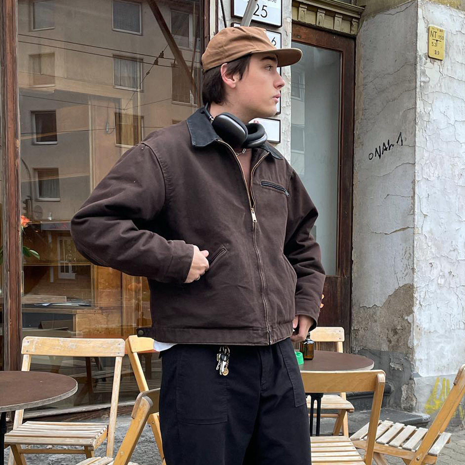 Estilo americano cleanfit Carhart pesado lavado angustiado Detroit J97 ropa de trabajo suelta chaqueta de la solapa