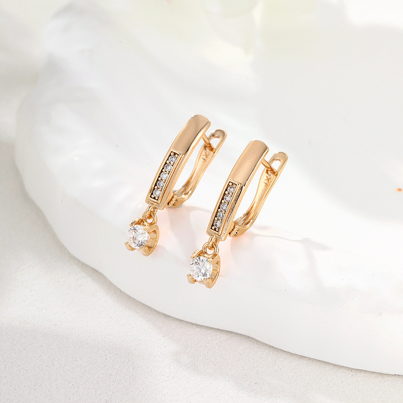 Aretes de Hebilla D con Borlas de Aleación Geométricos