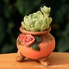 Creative flowerpot, small ceramics, plant lamp flower-shaped, handmade, hand painting