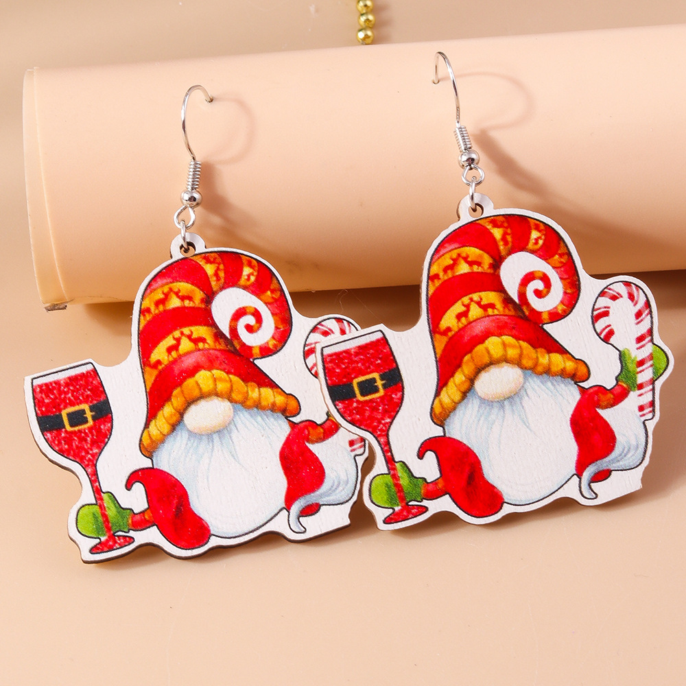 Wooden Christmas Earrings - Cute Design