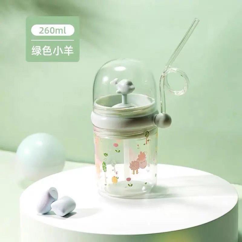 子供趣味ダイビングカップクジラ噴水カップ家庭用かわいい学生子供プラスチックカップ転倒防止携帯ストロー付き|undefined