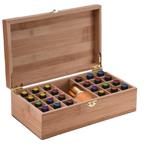 New bamboo wood material essential oil Box 25 grid essential oil storage box display box bamboo wood box cosmetics storage box
