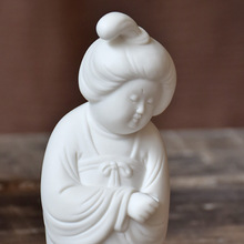 景德镇陶瓷仕女雕塑瓷摆件饰品 中式人物书架办公桌床头柜装饰陶