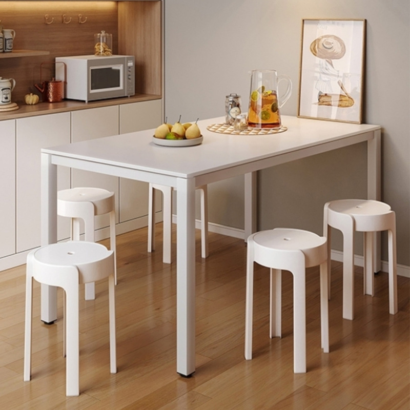 Taburete redondo de plástico nórdico, taburete grueso, banco apilable, sala de estar, silla para el hogar, taburete de molino de viento de repuesto, taburete alto, silla de comedor