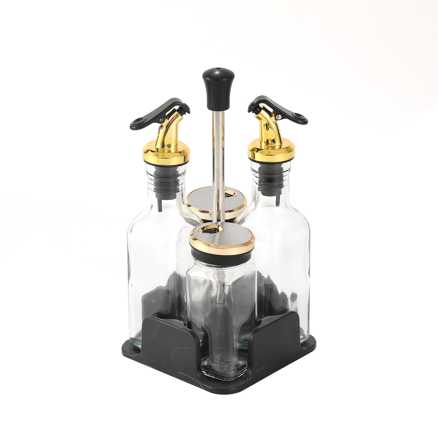 검정색 스파이스 랙 - 회색 뚜껑 길고 짧은 스타일(긴*2-짧은*2)