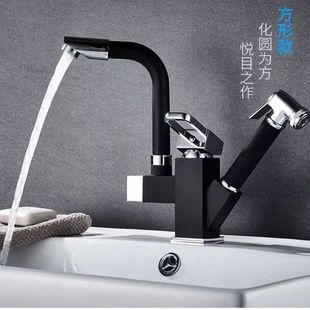 Multifunctional Hot and Cold Pull-Out Faucet Kitchen Faucet Telescopic and Rotatable Household Sink Dish Basin Sink Faucet