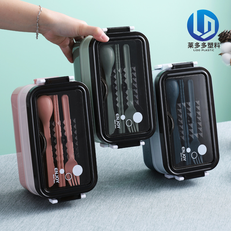 Fiambrera de aislamiento de doble capa de gran capacidad de acero inoxidable 304 con vajilla lonchera portátil lonchera para niños y estudiantes