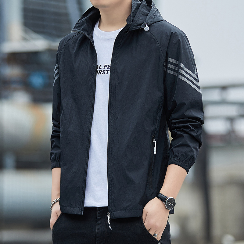 Verano hombre ropa de protección solar hombre UPF50 + hielo anti-UV ropa de protección solar hombre abrigo delgado secado rápido pesca