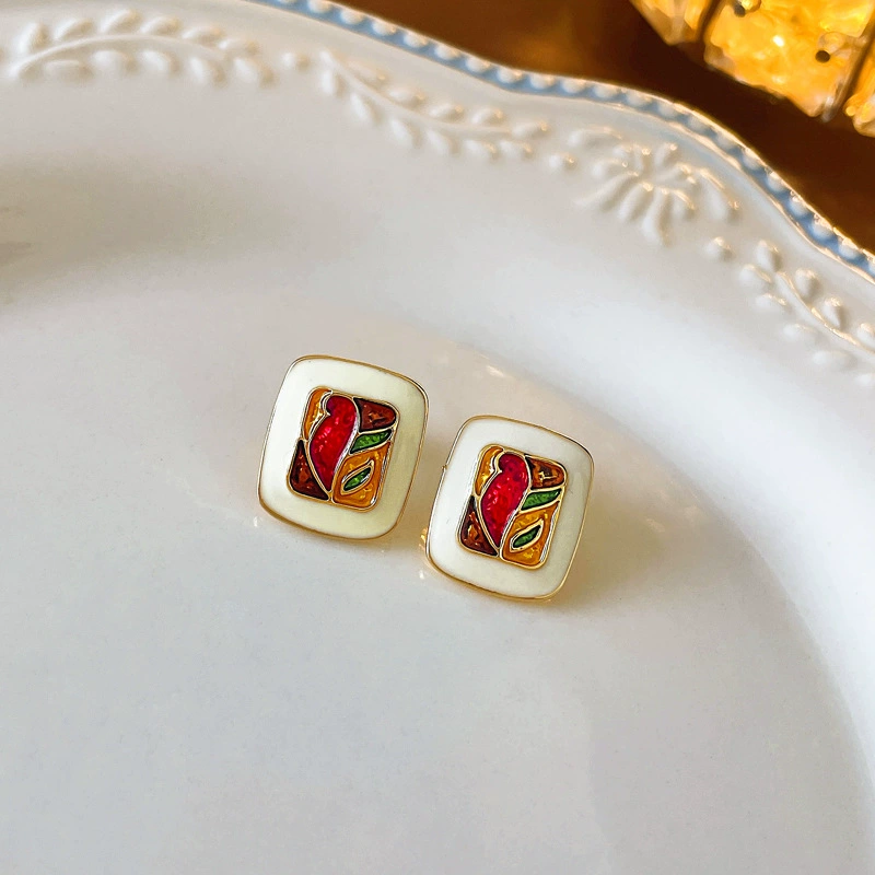 Серебряная игла из жемчуга, ретро модные серьги, цветочные, французский ретро стиль, оптовый
