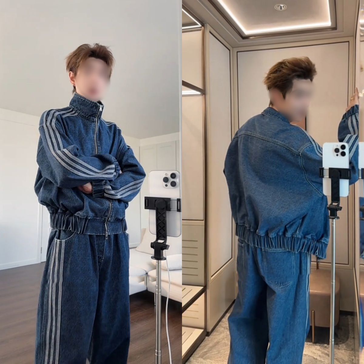 Otoño y invierno de moda nuevo estilo de collar vertical casual vaqueros marca de moda coreana relajada casual lujosa personalidad versátil