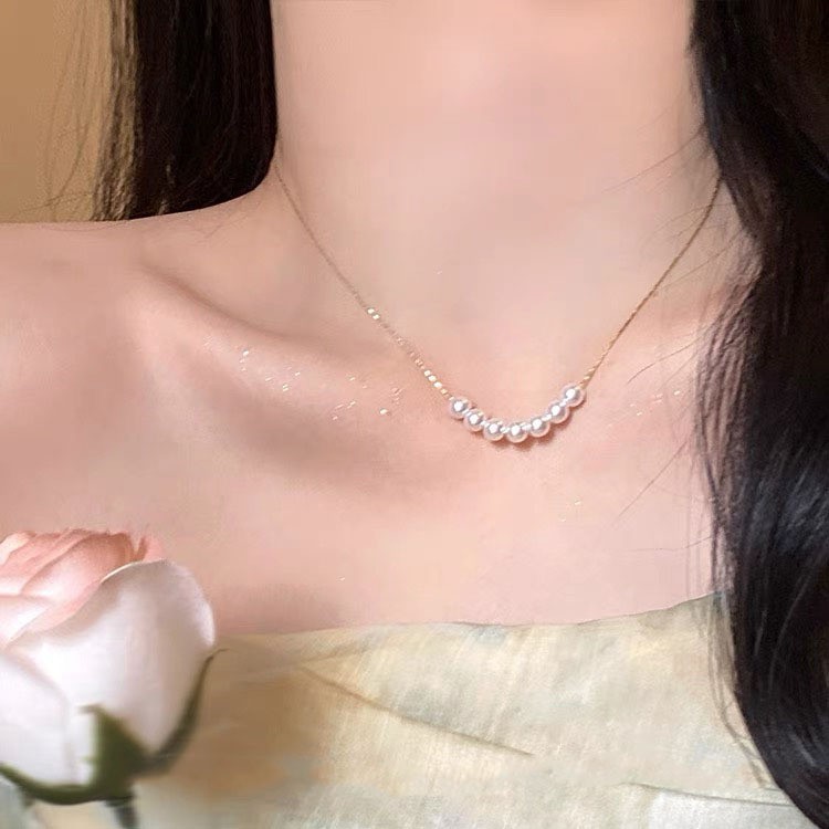 S925 スターリングシルバーリボンウォータードロップジルコンネックレス女性のニッチデザインハイエンド韓国インライト高級鎖骨チェーン|undefined