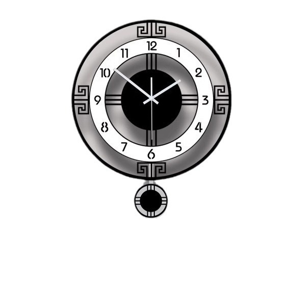 Reloj de Pared Moderno y Minimalista de Estilo Chino, Decoración de Pared para Sala de Estar, Reloj de Pared Silencioso de Lujo Ligero