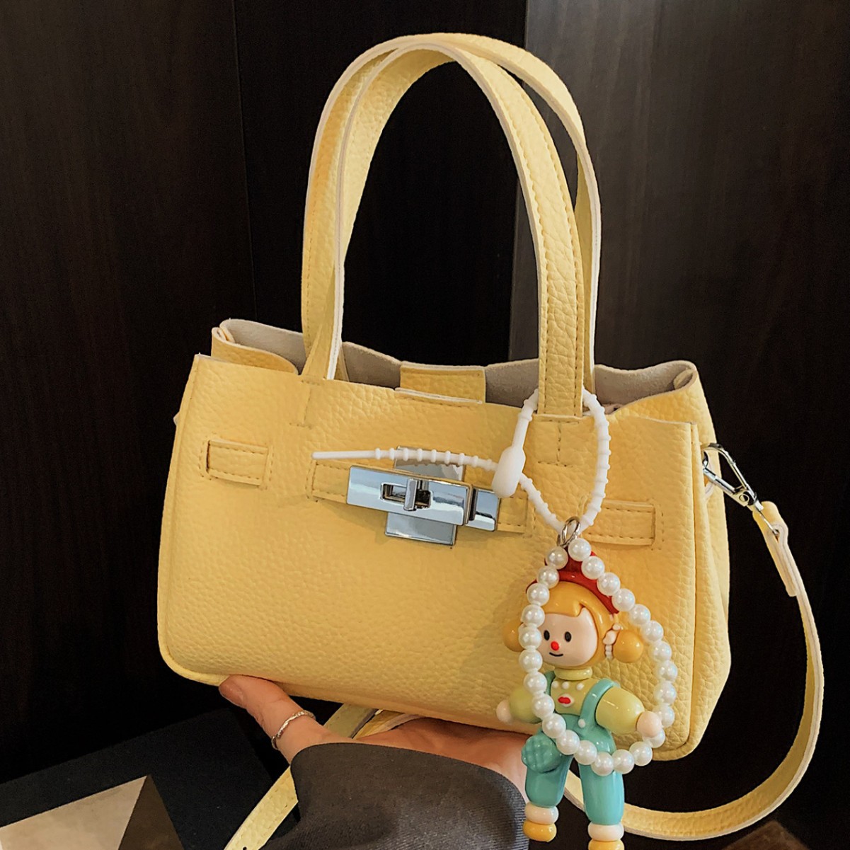 洋气荔枝纹包包女2025春季新款时尚斜挎包甜美优雅手提通勤小拎包