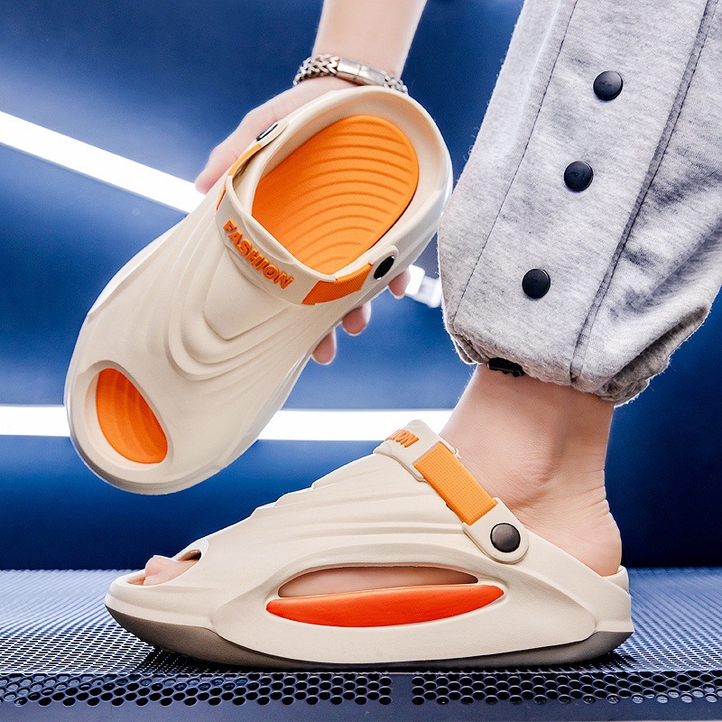 Slippers for Men 2025 Summer Outer Wear Non-Slip Casual Driving Dual-Purpose Men's Sports Beach Sandals with Poop Feeling