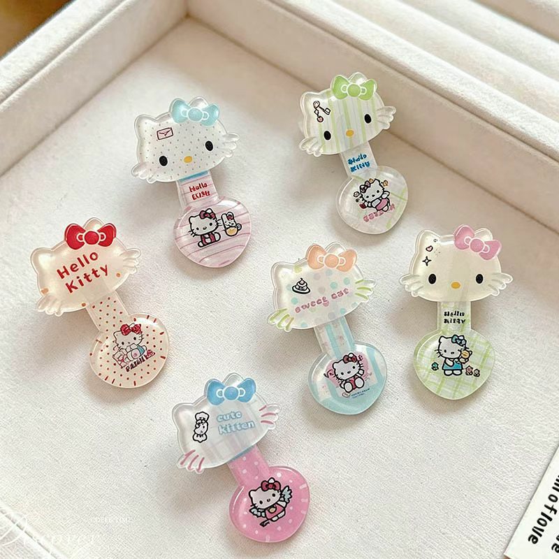 Cute jelly apple cat spoon hair clip cartoon translucent kitten fun duckbill hair accessory for girls with side bangs