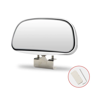Double adjustment car auxiliary rear view Large field of view rear view auxiliary mirror - white