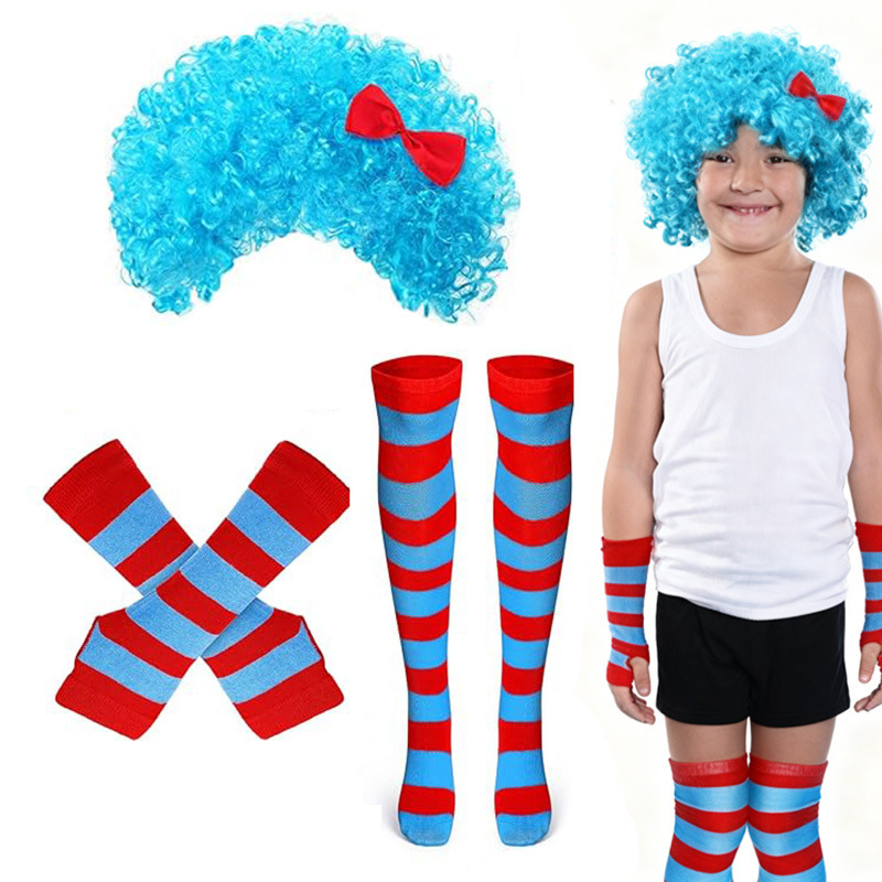 Halloween Reading Day Dr. Seuss Birthday Cat in the Hat Children's Adult Cosplay Suit Socks
