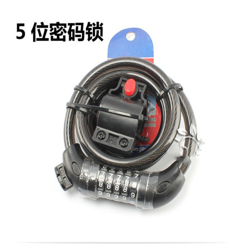 Bicycle lock four-digit code lock five-digit code lock English version anti-theft lock bicycle riding supplies