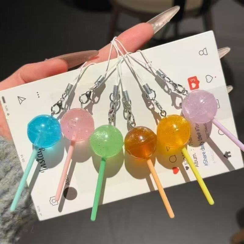 Creative Wind Luminous Simulation Lollipop Mobile Phone Rope Pendant Cute Girl's Heart Sweet Beauty Bag Small Hanging Gift Creative Wind Luminous Simulation Lollipop Mobile Phone Rope Pendant Cute Girl's Heart Sweet Beauty Bag Small Hanging Gift