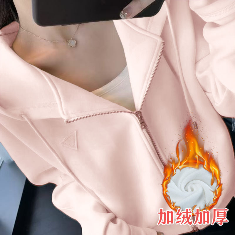 MANCAIDI拉链开衫高品质五明治空气层面料棉外套连帽卫衣女秋新款|undefined