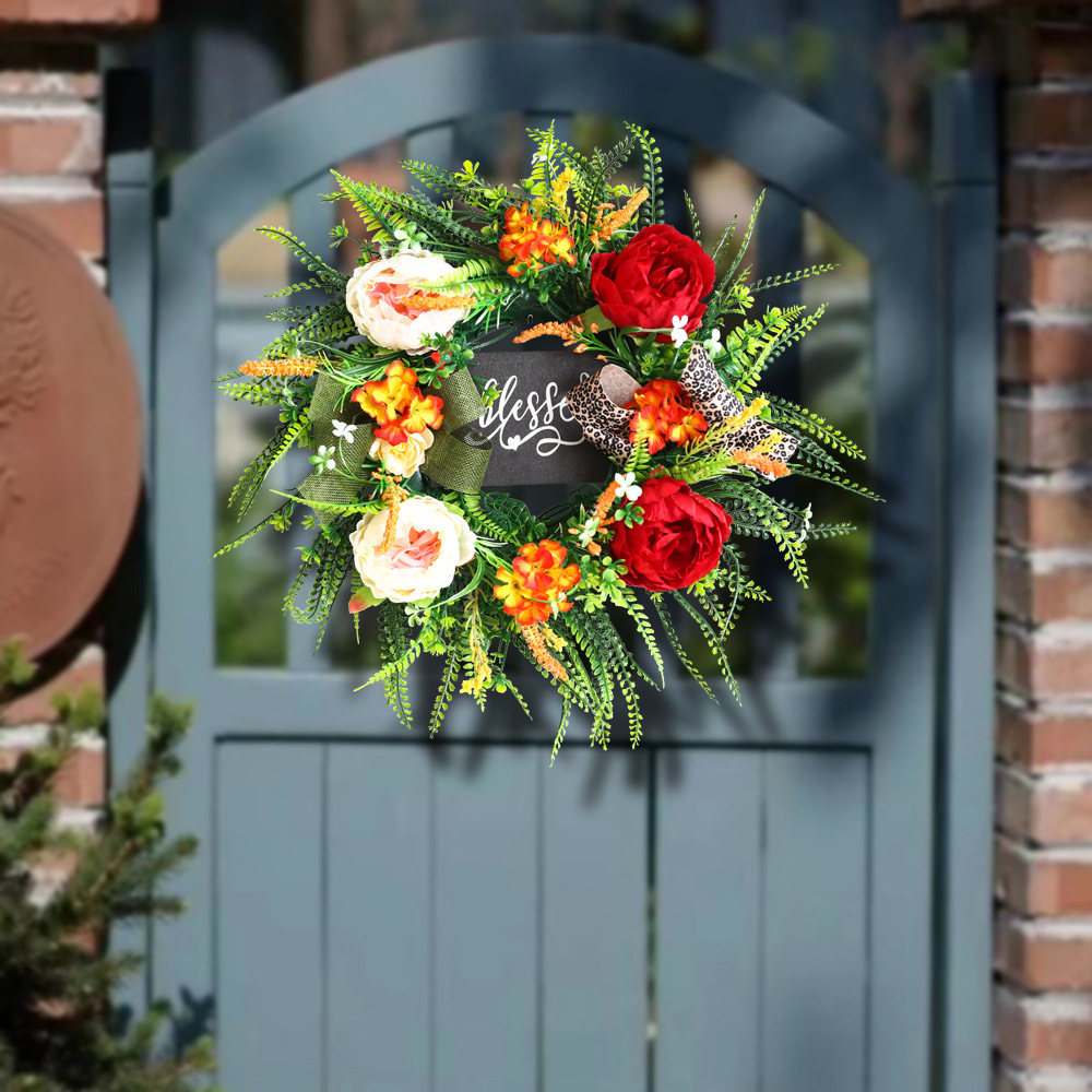 Día DE LA INDEPENDENCIA transfronteriza Garland Acción de Gracias decoración puerta colgante simulación planta verde puerta Garland decoración otoño guirnalda puede ser aprobado