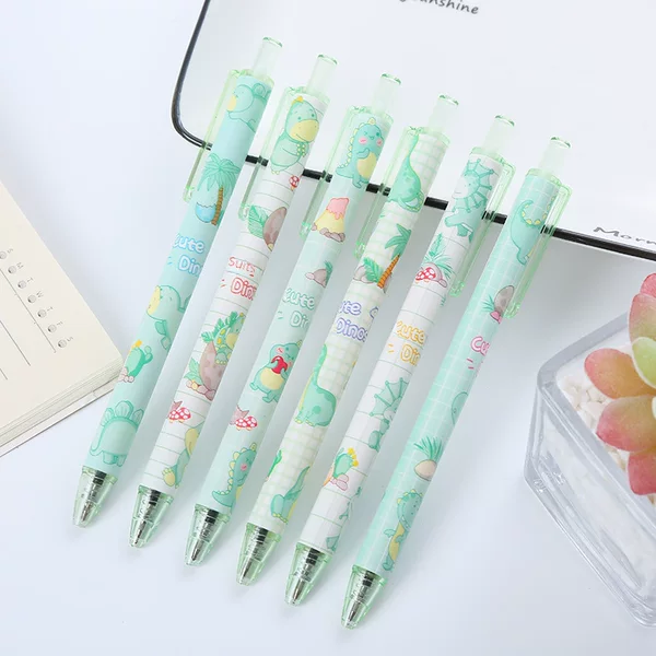 Happy Dinosaur Press Pen Green Press Gel Pen Student Stationery Office Water-Based Signature Pen Wholesale