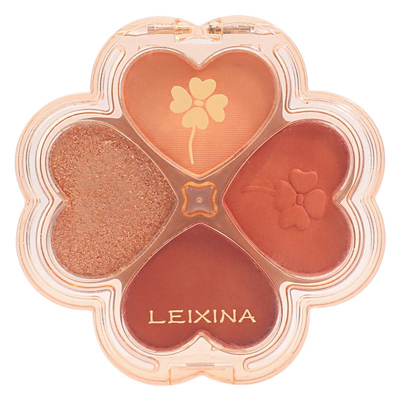 Lucky Four-Leaf Clover eye shadow plate shiny pearlescent matte earth color student daily four-color eye shadow affordable makeup