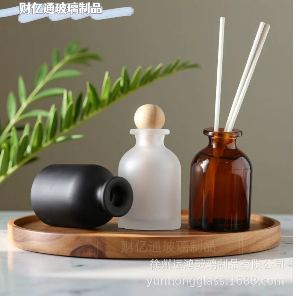 Aromatherapy Bottle, Glass Bottle, Fireless Aromatherapy Pot Belly Bottle, Frosted Glass Essential Oil Bottle, Car Bottle, Refillable Round Bottle, Spray Color Bottle