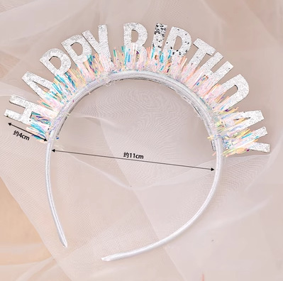 Cross-border exclusive Happy Birthday colorful birthday headband props creative hairband for children and adults headband decoration