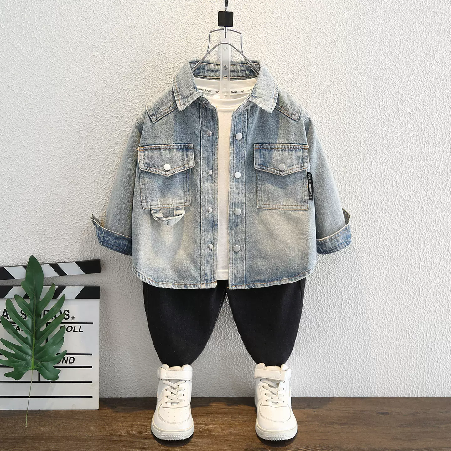 男童2025新款牛仔外套秋装洋气儿童衬衫上衣时髦小男孩春秋款衣服