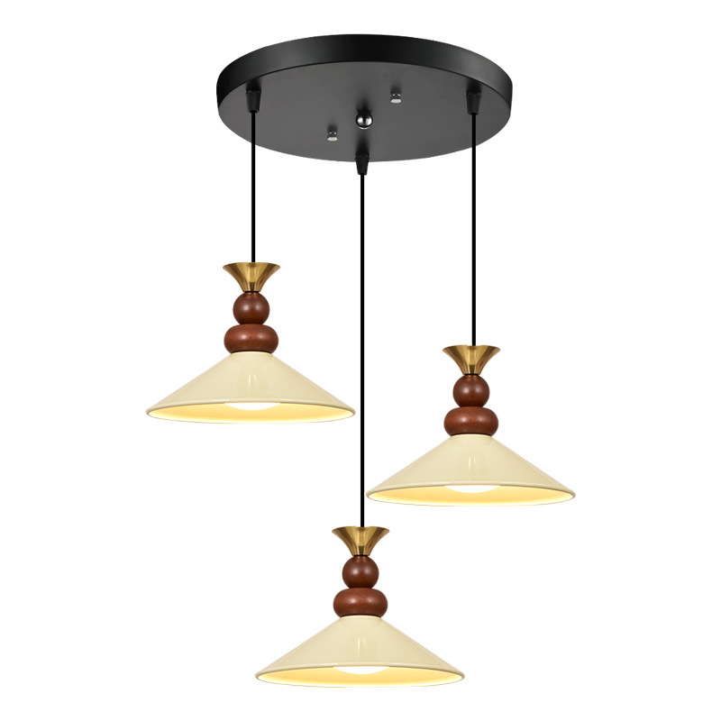 Lámpara del comedor nórdica casa mesa de comedor bar lámparas de estilo medieval retro madera lámpara de comedor L271
