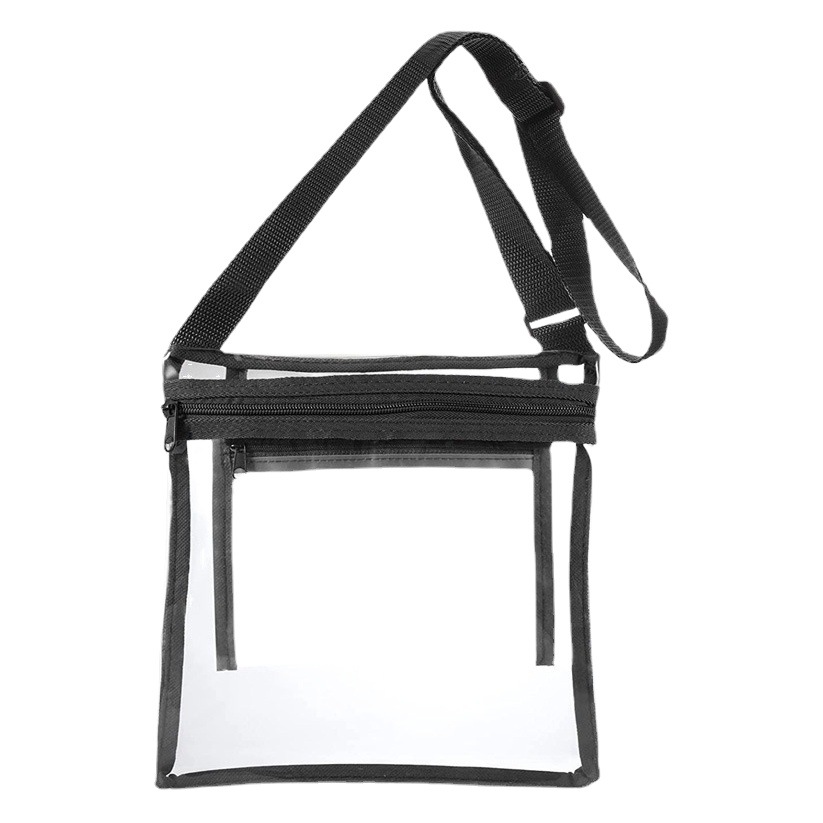 Amazon transparente PVC crossbody bolsa correa de hombro ajustable estadio transparente bolsa de viaje al aire libre deportes bolsa de almacenamiento